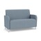 Lesro Siena Lounge Reception Loveseat, Brushed Steel, RS Rain Song Upholstery SN1501 - alternate 1